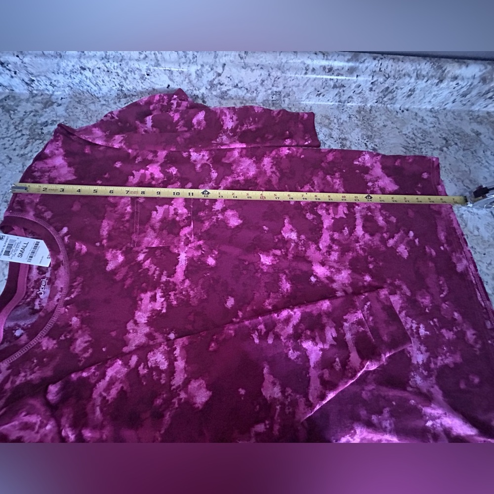 NWT Jenni Pink Camo Tie Dye Top Sleep Shirt Pajama Size S - Picture 11 of 11